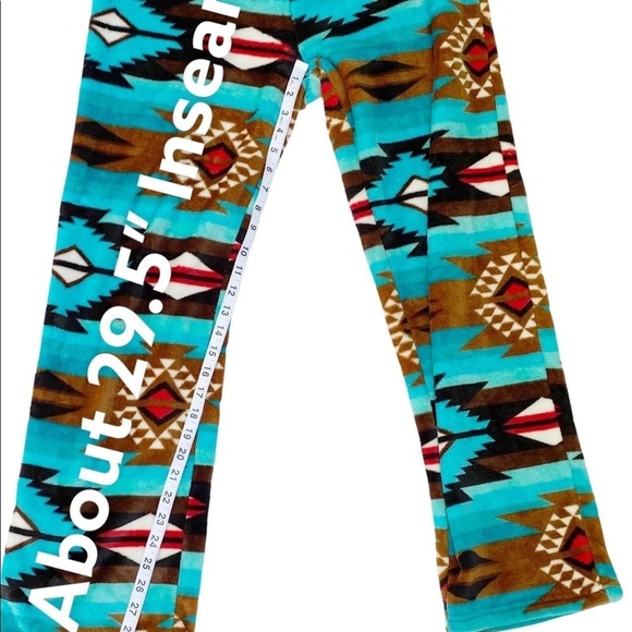 Trail Crest Velour Vibrant Southwest Print Pajama Pants Size Large - Picture 6 of 10